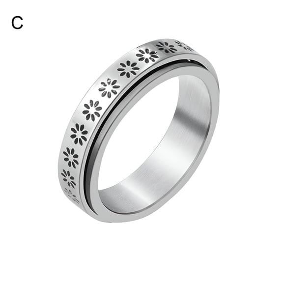 DESIGNICE Spinner Rings Long Lasting Unisex Anti-rust Alloy Moon Star Fidget Ring Stress Relieving Anxiety Ring for Party