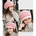 thumbnail image 2 of Harhinhe Gorro de punto cálido de invierno para mujer, gorros de esquí de lana para nieve con visera, 2 of 3