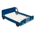 thumbnail image 4 of YIYADO Full Size Platform Bed , Car design with Wheels, Easy Assembly, Blue, 4 of 6