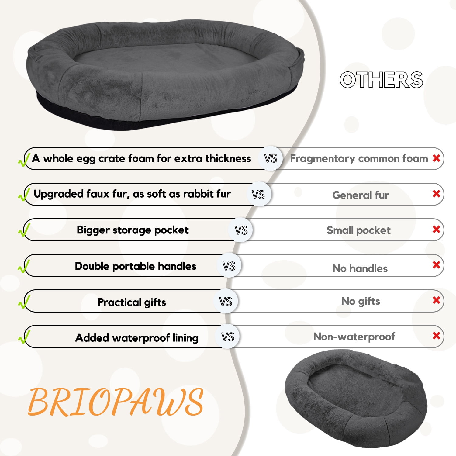 Human Dog Bed for Pets and Adults, 71"x45"x14" Human Size Giant Dog Pets Bed, Washable Faux Fur Cover for Humans with Blanket and Pillow,Dark Grey