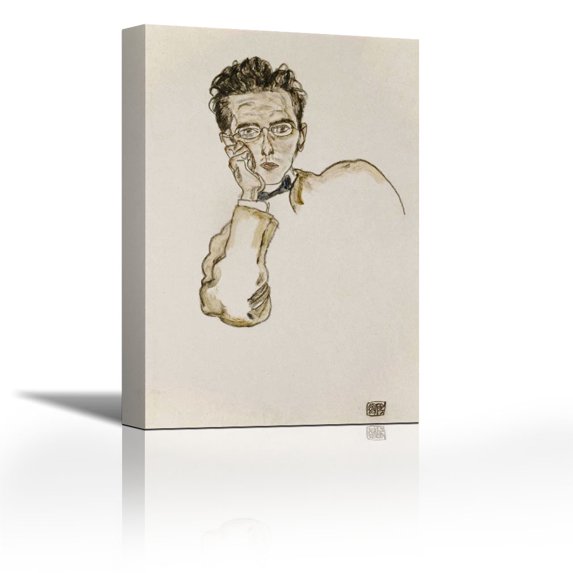 Portrait of The Art Dealer Paul Wengraf - Contemporary Fine Art Giclee on Canvas Gallery Wrap - wall décor - Art painting - 18 x 27 Inch - Ready to Hang