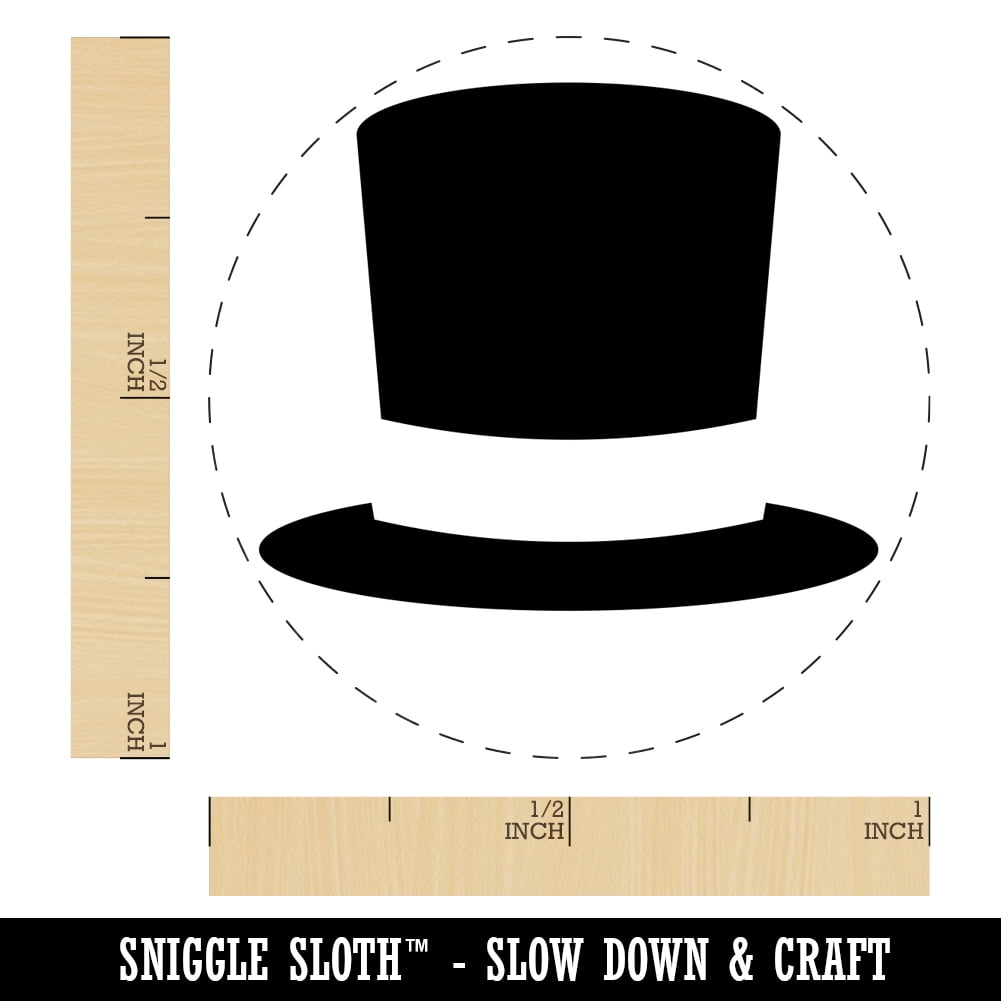 Top Hat Self-Inking Rubber Stamp Ink Stamper - Purple Ink - Medium 1 Inch