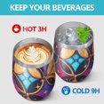 thumbnail image 4 of 12oz Stainless Steel Insulated Wine Tumbler with Lid and Straw – Double Wall Vacuum Mug for Hot & Cold Drinks, 304 Steel Interior, Sweat-Free Design, 4 of 5