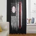 thumbnail image 6 of American Flag Sheer Curtains 63 Inches Long, US Flag Baseball Stars Vintage Black Light Filering Curtains, Breathable Simi Curtain Privacy Drapes for Living Room Bedroom Lightweight Window Treatment, 6 of 9