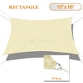 thumbnail image 1 of Sunshades Depot 15' x 16' 180GSM Sun Shade Sail Rectangle Permeable Canopy Tan Beige Customize Size Available Commercial For Patio Garden Preschool Kindergarten Playground Outdoor Facility Activities, 1 of 7