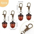 thumbnail image 3 of 4Pcs Wooden Acorn Box Pendants with Zinc Alloy Swivel Lobster Clasps Charm for DIY Keychain Necklace Crafting, 3 of 7