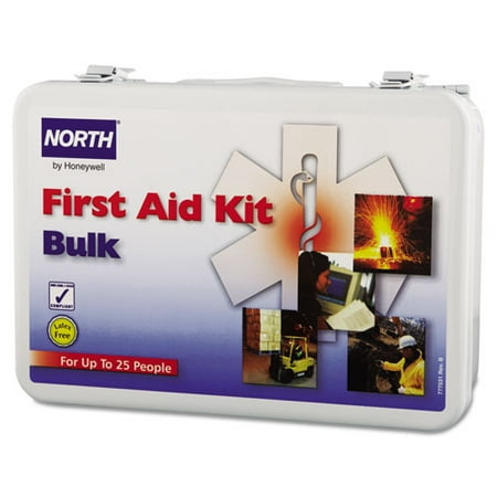 NORTH BY HONEYWELL 019703-0002L First Aid Kit, Bulk, Steel, 25People, Wall