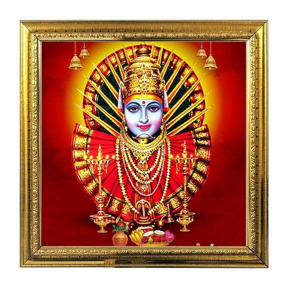 Renuka Yellamma Devi India God Idol Photo Frame for Pooja Hindu Bhagwan Devi Devta Photo Frame Wall Decor Puja Temple Photo Frame 5.4 in