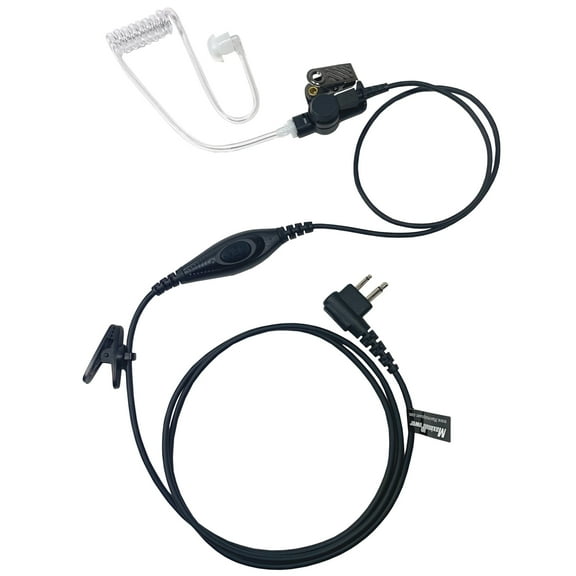 MaximalPower Single Wire Earpiece Compatible with Motorola 2 Way Radio, Surveillance Headset with Waterproof PTT Microphone