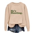 thumbnail image 2 of zaveiop Hes Hunting Sweatshirt for Women Vintage He's Hunting Season Sweatshirt & Hoodie (Z1-Khaki, S), 2 of 4