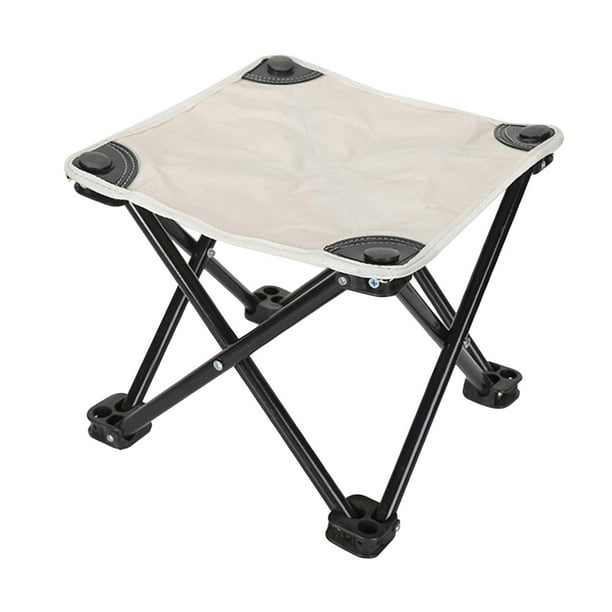 Taburete de campamento, reposapiés resistente, taburete plegable para acampar, para barbacoa, senderismo, pesca Blanco sin bolsa kusrkot Reposapiés plegable