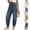 Blue, variant on Women Denim Pants Drawstring Loose Casual Jogging Jeans Trousers