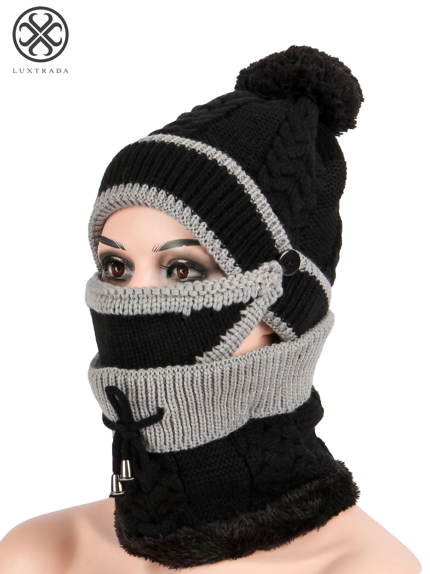 POLG 2 Pieces Winter Hat Beanie Scarf Set Warm Plush Hat Thick K 並行輸入品 Deago 2-Pieces Winter Beanie Hat Scarf Set Warm Fleece Lined Knit