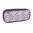 thumbnail image 2 of Lsque Violets Flowers Printed Big Capacity PU Leather Pencil Case Large Pencil Pouch Stationery Pen Bag Pencil Holder for Teen, 2 of 6
