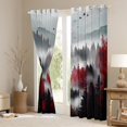 thumbnail image 3 of jejeloiu Mountain Pine Tree Black Out Curtains,Rustic Woodland Nature Landscape Curtains Pack of 2 (42x63 Each),White Red Black Bedroom Curtains For Men Women,Microfiber Bedroom Decor, 3 of 6