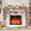 Guirnalda navideña artificial de ratán con bayas rojas | 2 metros (78,7 pulgadas) de decoración colgante para chimenea, escaleras y pared | Decoración navideña para interiores y exteriores