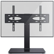 Modern Universal TV Stand for 42 to 75 inch Flat Panel TVs, Table Top TV Mount Glass Base