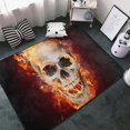 thumbnail image 3 of Satanic Skull In Flames In The Darkness Shaggy Area Rug, Rugs for Living Room Bedroom Non Slip Door Mat Indoor Carpet Machine Washable Nursery Home Decor Floor Mats for Entryway 60x39in-#, 3 of 5