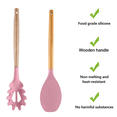thumbnail image 3 of Juego de utensilios de cocina de 2 piezas, utensilios de cocina de madera fáciles de limpiar, utensilios de cocina para utensilios de cocina antiadherentes, color rosa, 3 of 5
