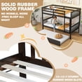 thumbnail image 6 of SESSLIFE Twin Over Twin Bunk Bed with Trundle, Convertible Wood Bunk Bed Frame with Ladder & Safety Guardrail, Separates into 2 Twin Beds, Space-Saving for Kids Bedroom, Guest Room, Espresso, 6 of 8