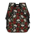 thumbnail image 3 of Haiem Red Rose Skull Printed School Backpack,Casual Travel Lightweight Backpack,Durable Comfortable Multifunctional Backpack,Laptop Backpack, 3 of 5