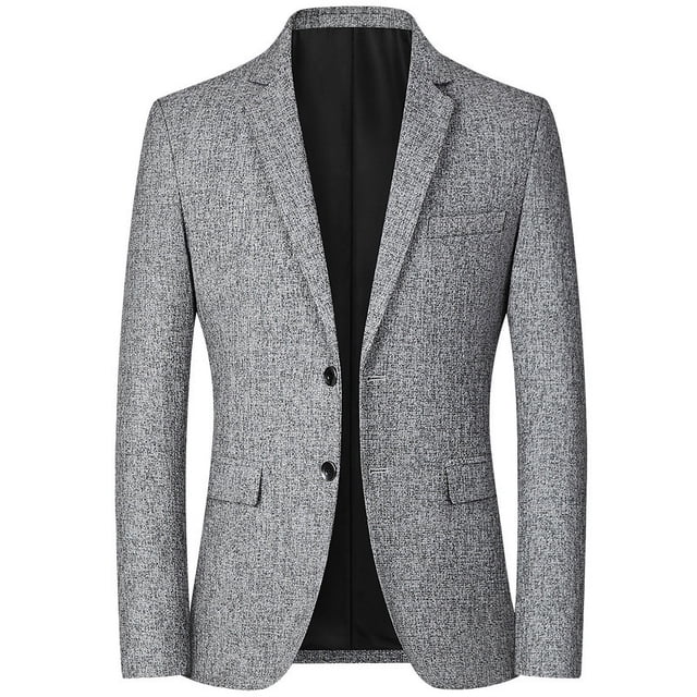 Chaqueta de traje para hombre, informal, de primavera, fina, para hombre de mediana edad, chaqueta vaquera sencilla, práctica chaqueta vaquera para papá, que no necesita planchado