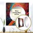thumbnail image 3 of Designart "Street Art Depiction: The Hurdle Is The Way" Buddhism Pink Large Square Mirror - Square Bedroom Mirror Printed Wall Decor - Traditional Square Printed Wall Mirror Art, 3 of 5
