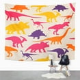thumbnail image 2 of UFAEZU Dino Dinosaurs Silhouette Colorful Ancient Baby Boy Cartoon Wall Art Hanging Tapestry Home Decor for Living Room Bedroom Dorm 51x60 inch, 2 of 2