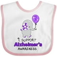 thumbnail image 3 of Inktastic I Support Alzheimer's Awareness Elephant with Purple Balloon Boys or Girls Baby Bib, 3 of 4