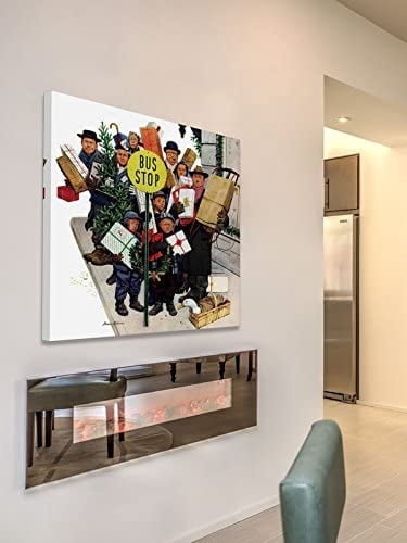 Marmont Hill "Bus Stop at Christmas" by Stevan Dohanos Painting Print on Canvas