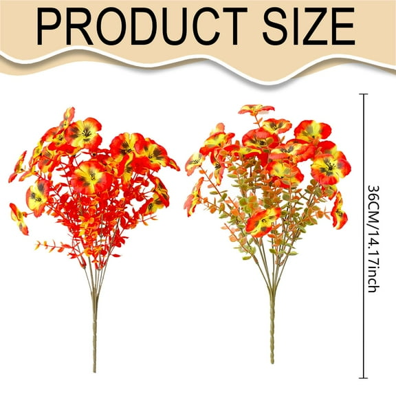 ZXNWN Clearance Artificial Flowers Outdoor Fall Flowers for Outside Decoration Plastic Faux Plants for Garden Window Porch Balcony Fall Wedding Thanksgiving Decor