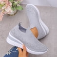 thumbnail image 2 of Shrysg Women's Casual Mesh Wedge Sneakers Lightweight Breathable Slip-On Shoes for Outdoor and Indoor Everyday Wear Gray, 2 of 9
