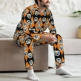 thumbnail image 6 of Halloween Costumes Mens Pajamas Set, halloween elements Pattern Halloween Pajamas Button Down Long Sleeve Loungewear Halloween Sleepwear Pjs sets for Men, 6 of 7