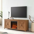 thumbnail image 3 of Evelyn&Zoe Granger Rectangular TV Stand with Log Fireplace for TV's up to 65" in Golden Oak, 3 of 10