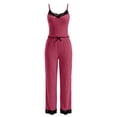 thumbnail image 6 of Gkeoshab Pajama Set Women Striped Ribbed Two Piece Camisole Lounge Sets Lace Trim Tank Top & Long Pants Fashion Tie Dye Pajama Set Breathable Loungewear, 6 of 6