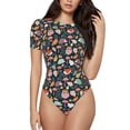thumbnail image 1 of Fotbe Autumn Fox Owl Body de Mujer con Cuello Redondo y Mangas Cortas, Sin Mangas Ajustado, Suave, Cómodo y Básico-Large, 1 of 7