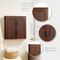 thumbnail image 3 of Teamson Home Hatteras Modern 2-Door Wall Cabinet, Storage with Rattan Doors, Solid Wood Frame & Wall Mount, Walnut, 3 of 12