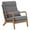 Dark Grey-Linen, variant on Accent Chair, Modern Linen Fabric Upholstered Armchair with High Back and Pillow, Comfy Single Sofa Chair with Padded Cushion and Solid Wood Legs Reading Chair for Living Room Office, Burnt Orange