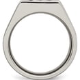 thumbnail image 2 of Stainless Steel Brushed Black Ip-Plated With Cz Signet Ring (Size 9) Made In China sr397-9, 2 of 5