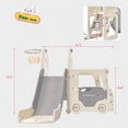 thumbnail image 5 of 4 in 1 Kids Slide for Indoor and Outdoor, Freestanding Bus Play Structure Slide for Toddler Playground Slipping Slide Climber Toy Playset with Basketball Hoop, 5 of 6