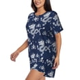 thumbnail image 2 of Naloa Dragon Women's Short-Sleeved Pajama Set, Loungewear, Summer pajamas, Breathable Cozy - Small, 2 of 9