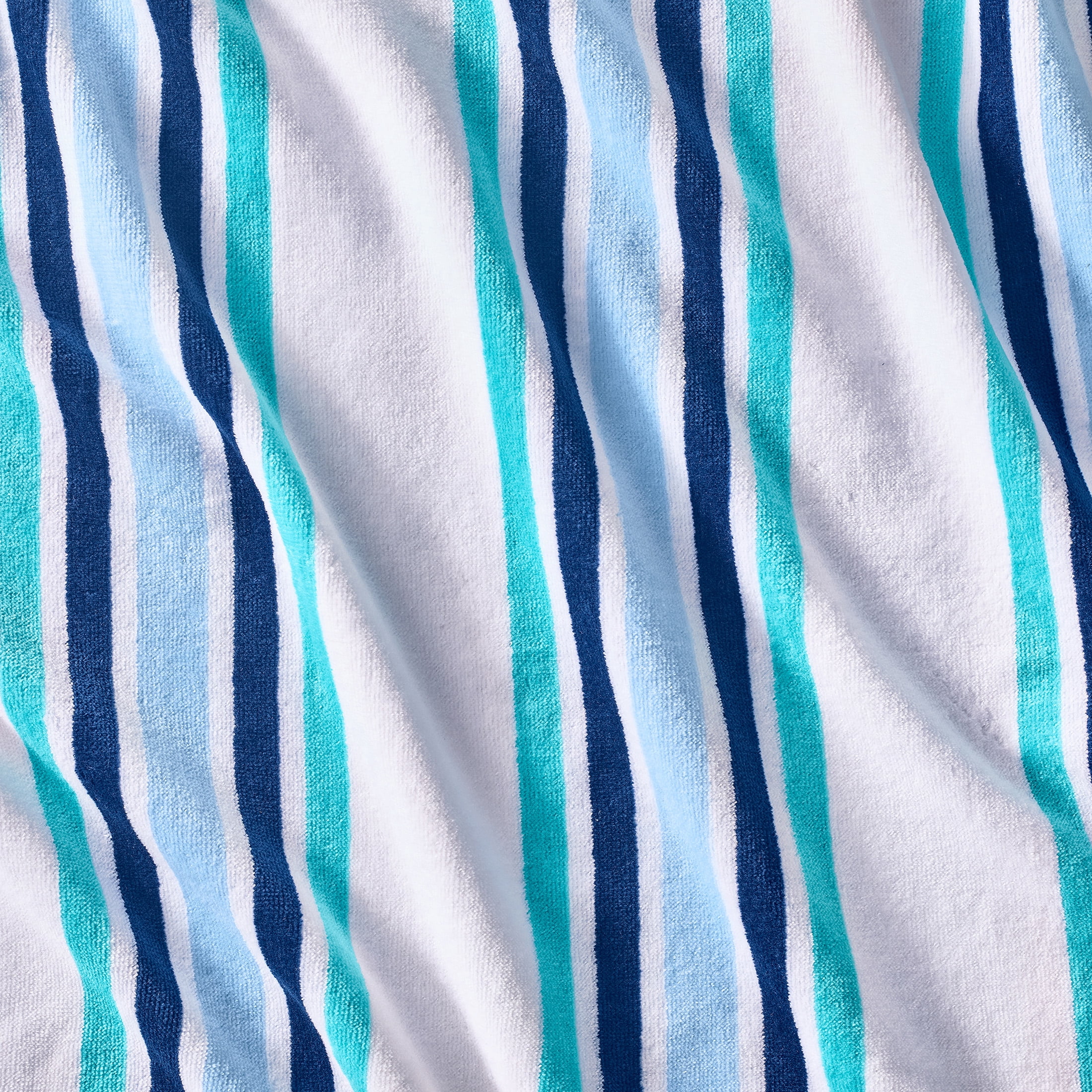 Better Homes & Gardens Oversized Cotton Blend Cabana Beach Towel, 72" x 38", Blue