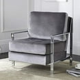 thumbnail image 2 of SAFAVIEH Walden Modern Tufted Accent Chair, Light Grey Velvet, 2 of 5