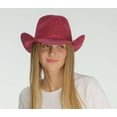 thumbnail image 2 of C.C Sparkly Sequin Cowboy Hat with Suede String Trim, Maroon, 2 of 2