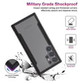 thumbnail image 3 of Dteck for Samsung Galaxy S24 Ultra Case with Camera Lens Protector, Military Armor-Level Shockproof Metal Silicone Shockproof Clear Phone Case for Galaxy S24 Ultra 6.8" 2024,Black, 3 of 5
