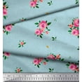 thumbnail image 3 of Soimoi Poly Georgette Fabric Leaves & Rose Flower Print Sewing Fabric Yard 52 Inch Wide, 3 of 3