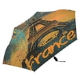 thumbnail image 4 of Retro Eifel Tower Compact Sun Umbrella Windproof Travel Umbrellas for Rain Strong Portable UV Protection, 4 of 8