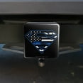 thumbnail image 4 of Superman Thin Blue Line Flag Shield Logo Tow Trailer Hitch Cover Plug Insert, 4 of 7