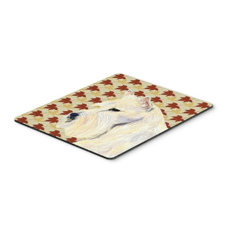 Scottish Terrier Wheaten Fall Leaves Portrait Mouse Pad, Hot Pad or Trivet