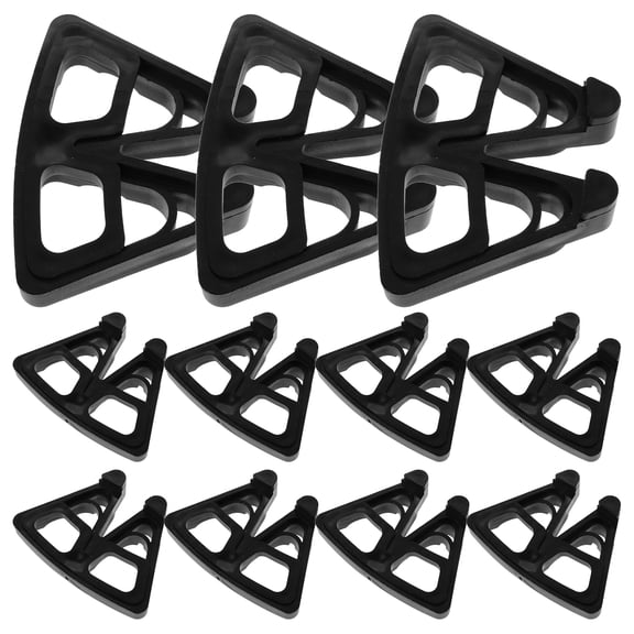 Toyvian 12Pcs Garden Pot Feet Black Plastic Plant Pot Risers for Outdoor Use with Anti Skid Grip